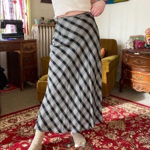 Vintage plaid maxi skirt